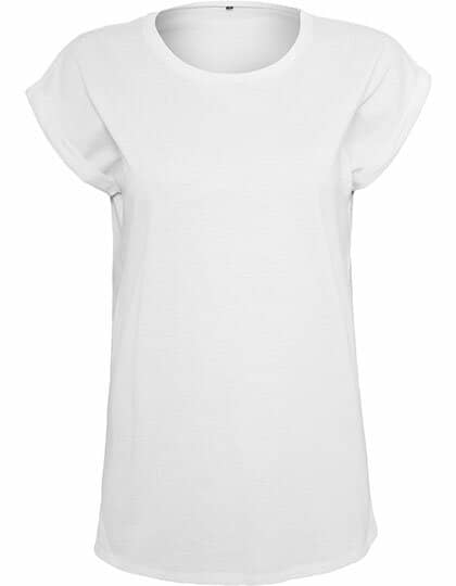 T-Shirt mit umgeschlagenen Ärmeln - Motto