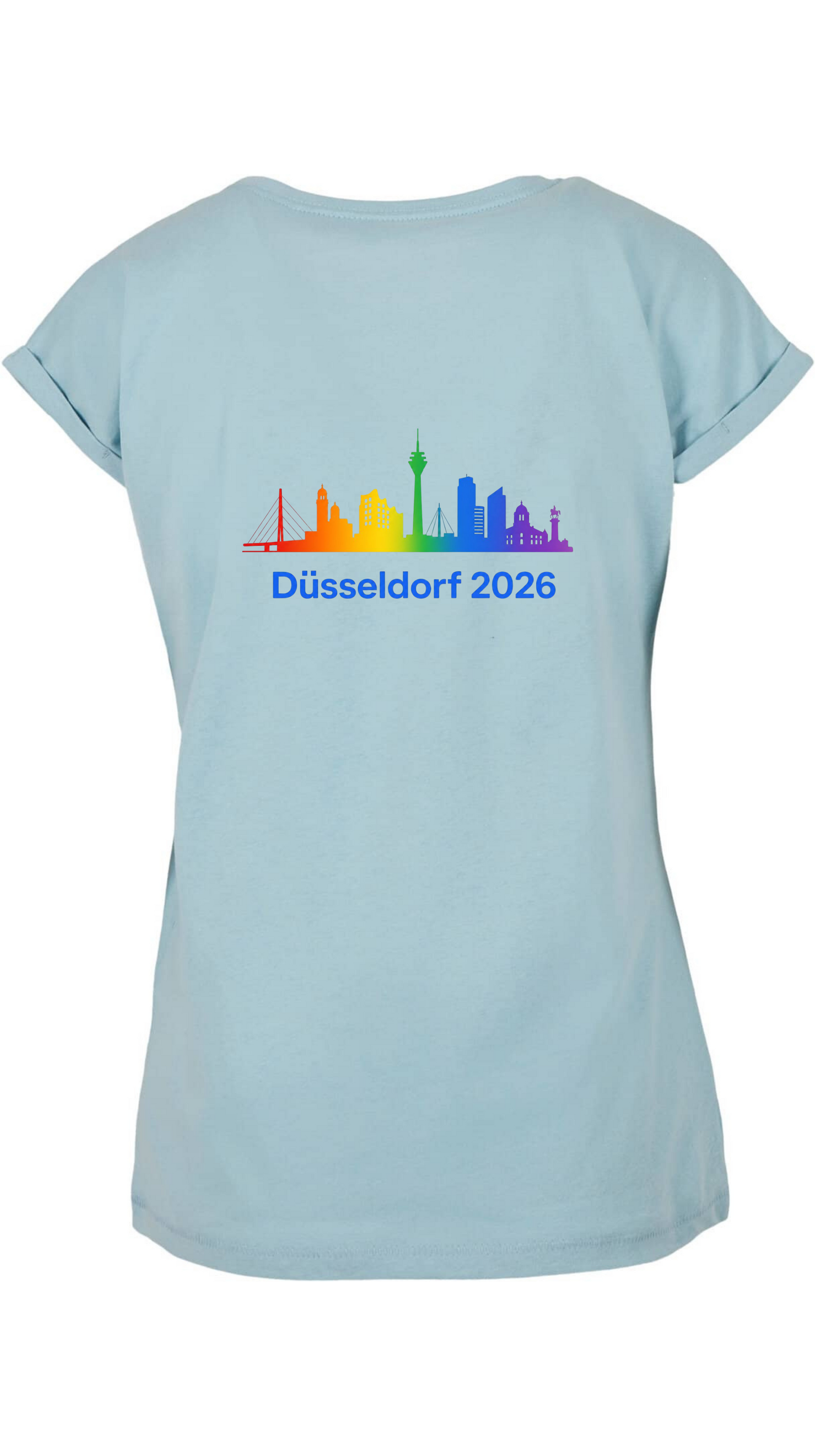 T-Shirt mit umgeschlagenen Ärmeln - Skyline