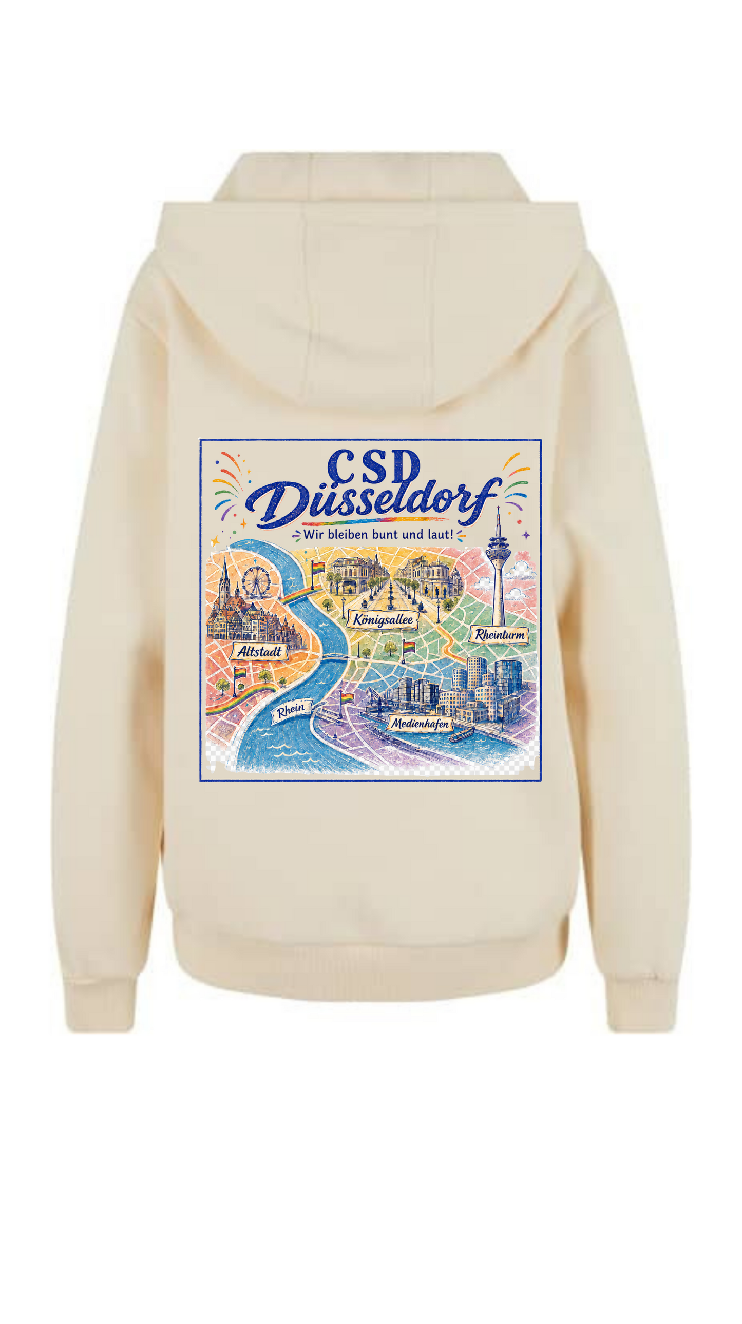 Flauschiger Damen-Zipper -Stadtkarte