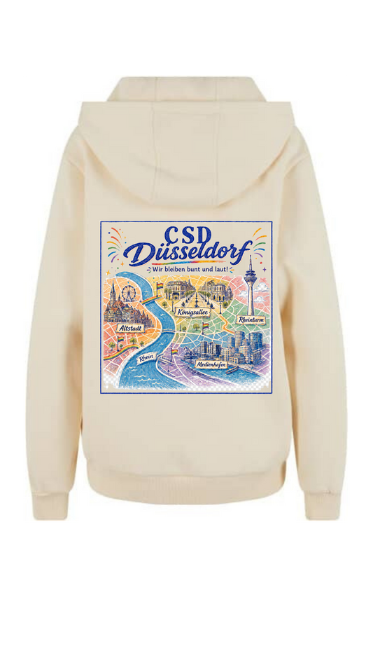 Flauschiger Damen-Zipper -Stadtkarte