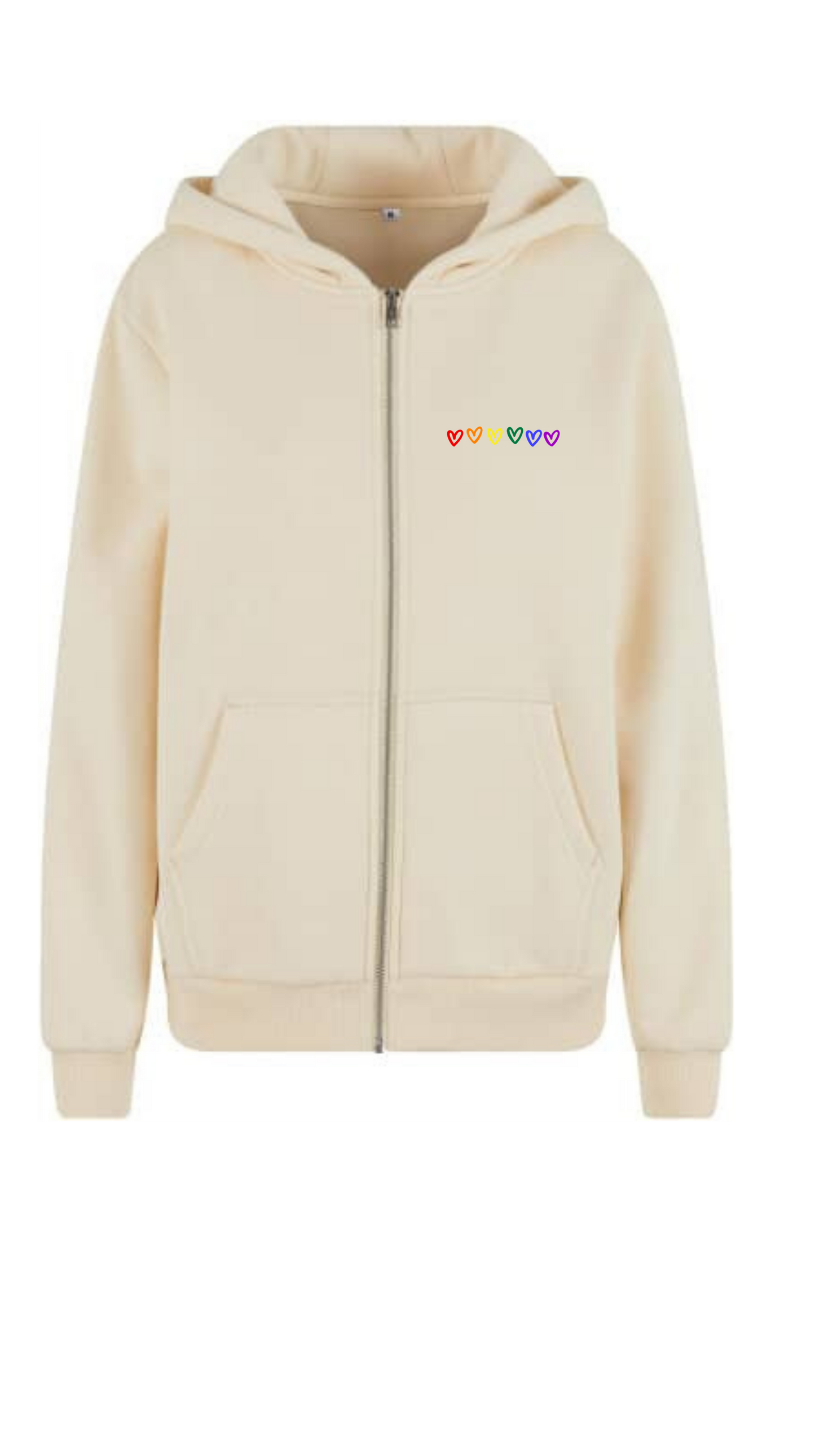 Flauschiger Damen-Zipper -ungefüllte Herzen