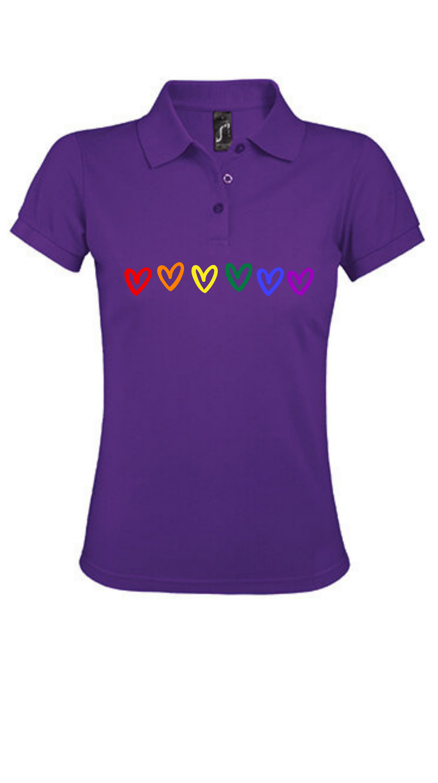 Damen Polo Shirt - ungefüllte Herzen