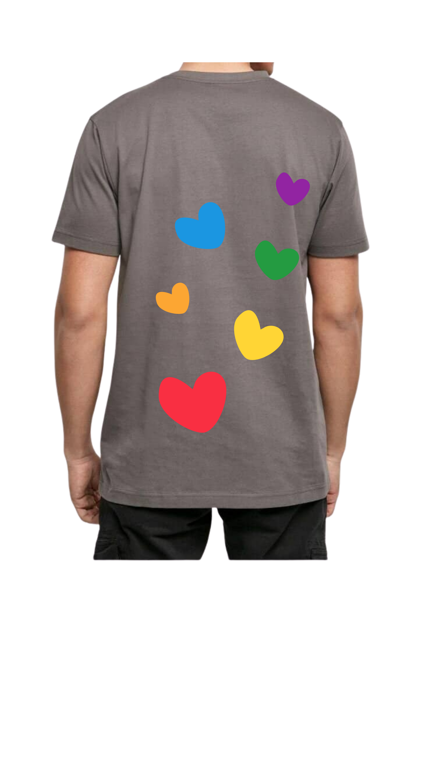 T-Shirt mit Rundhalsausschnitt - aufsteigende Herzen