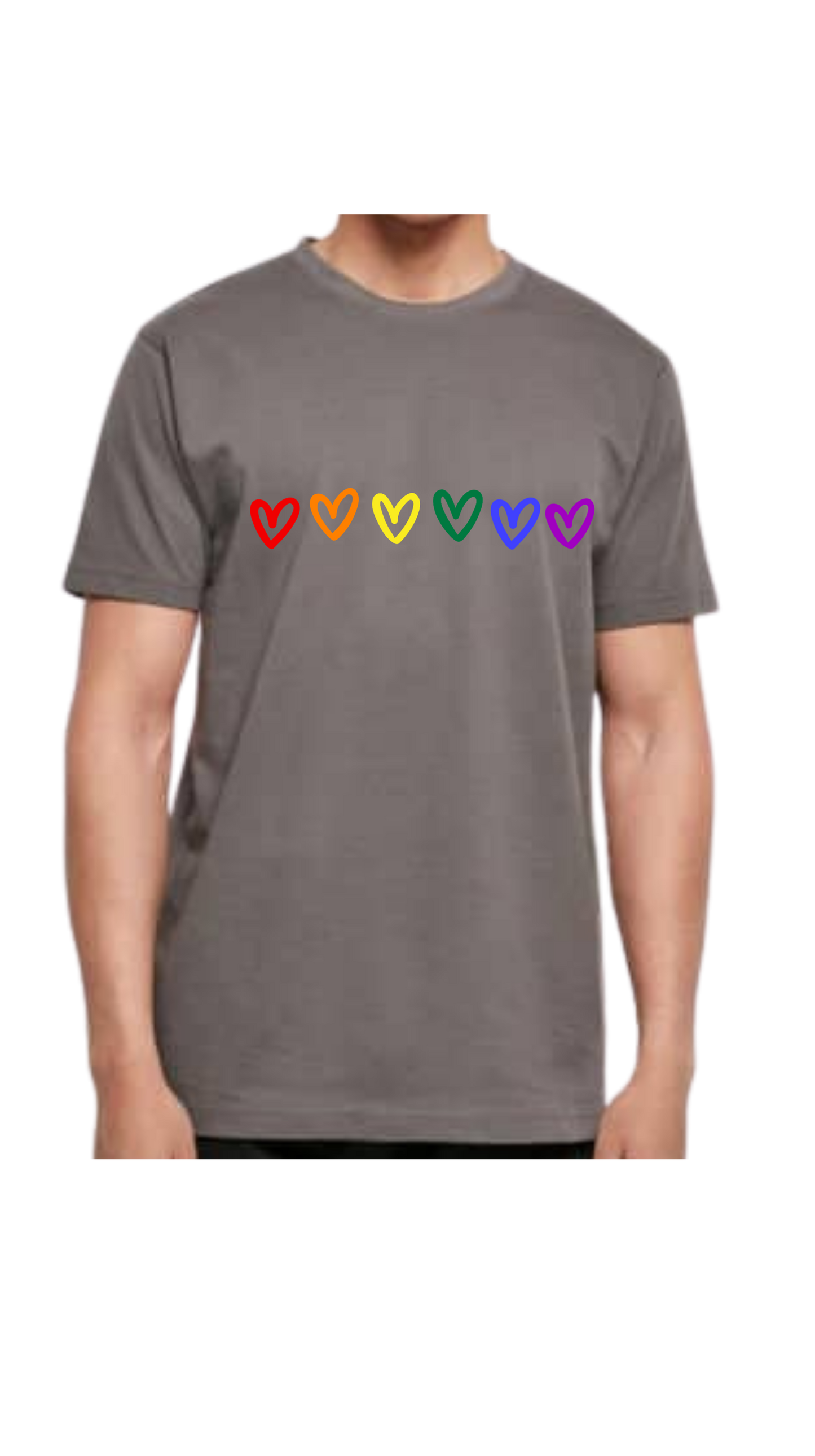T-Shirt mit Rundhalsausschnitt - ungefüllte Herzen
