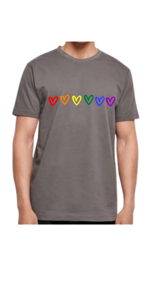 T-Shirt mit Rundhalsausschnitt - ungefüllte Herzen