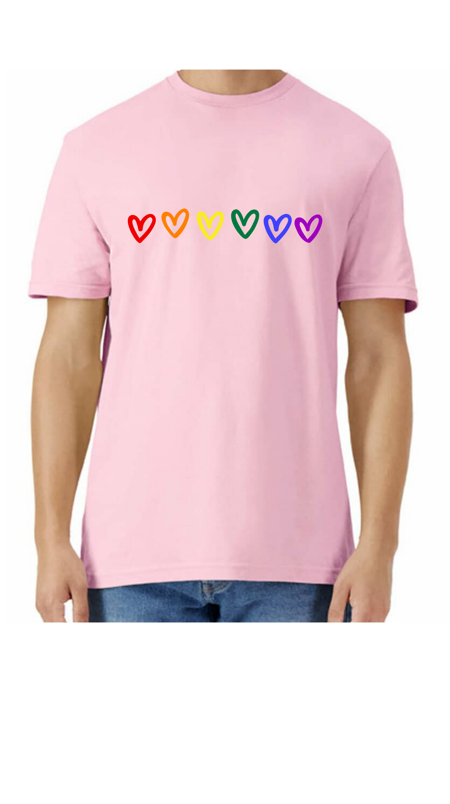 T Shirt Rundhals Unisex - ungefüllte Herzen