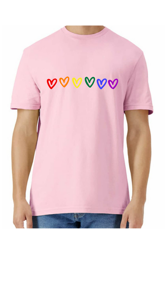 T Shirt Rundhals Unisex - ungefüllte Herzen