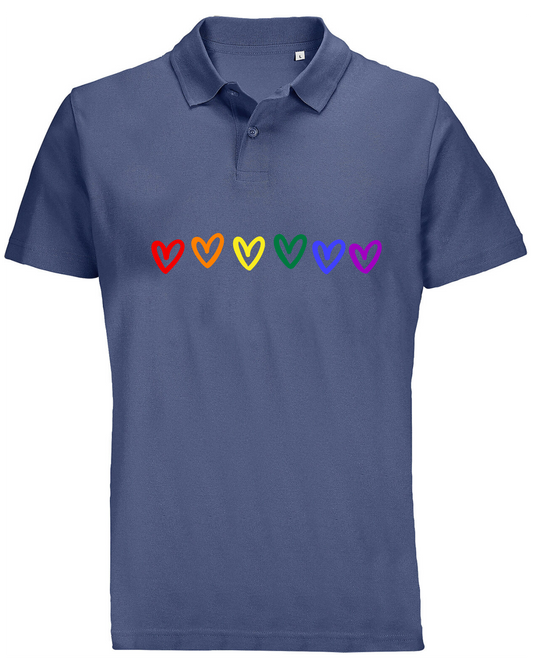 Unisex Polo Shirt - ungefüllte Herzen