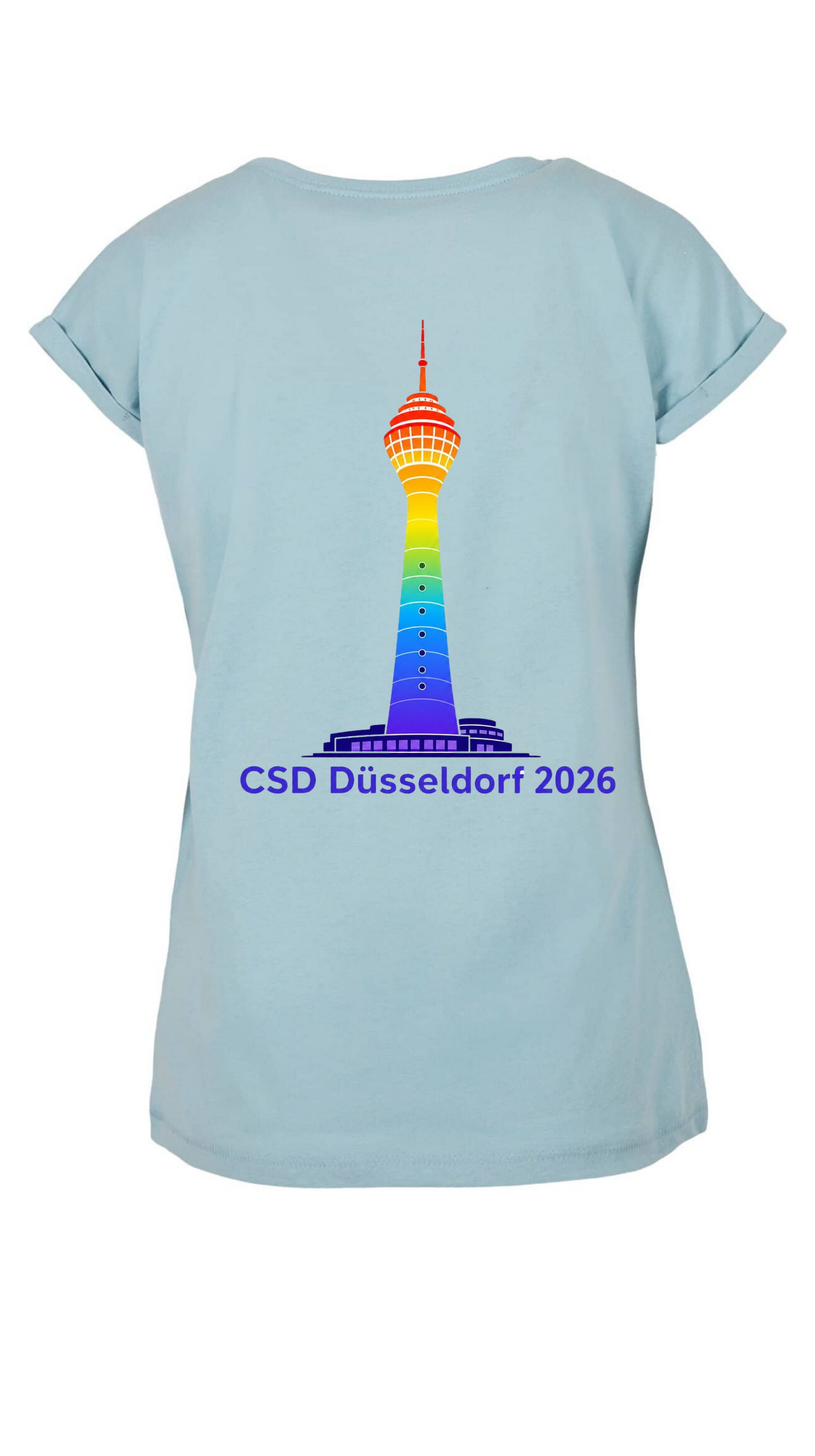 T-Shirt mit umgeschlagenen Ärmeln - Rheinturm