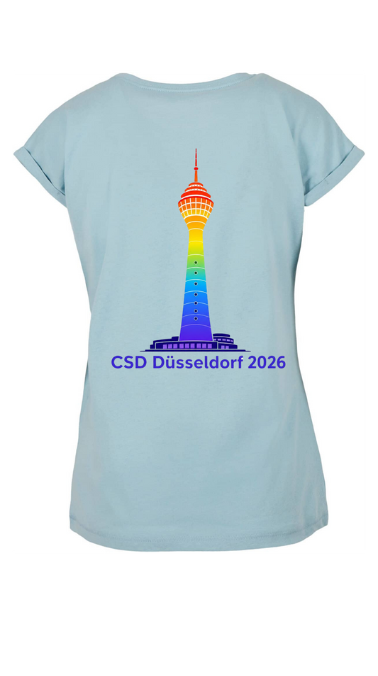 T-Shirt mit umgeschlagenen Ärmeln - Rheinturm